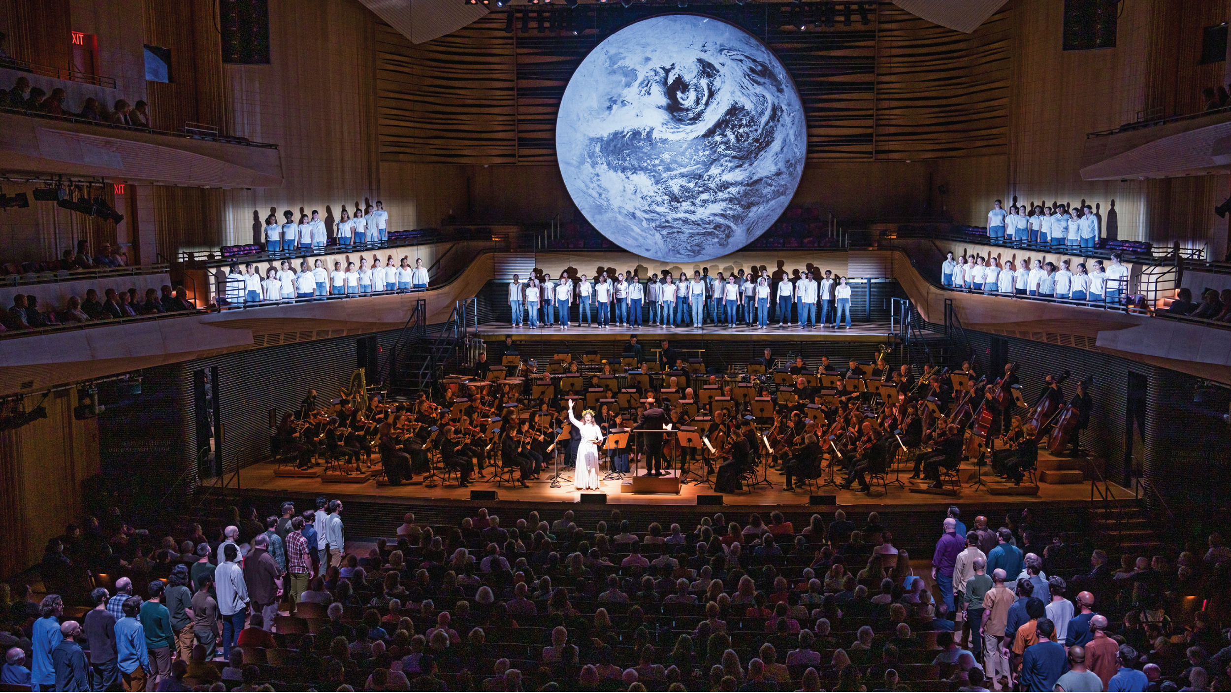 Interior of David Geffen Hall during a performance