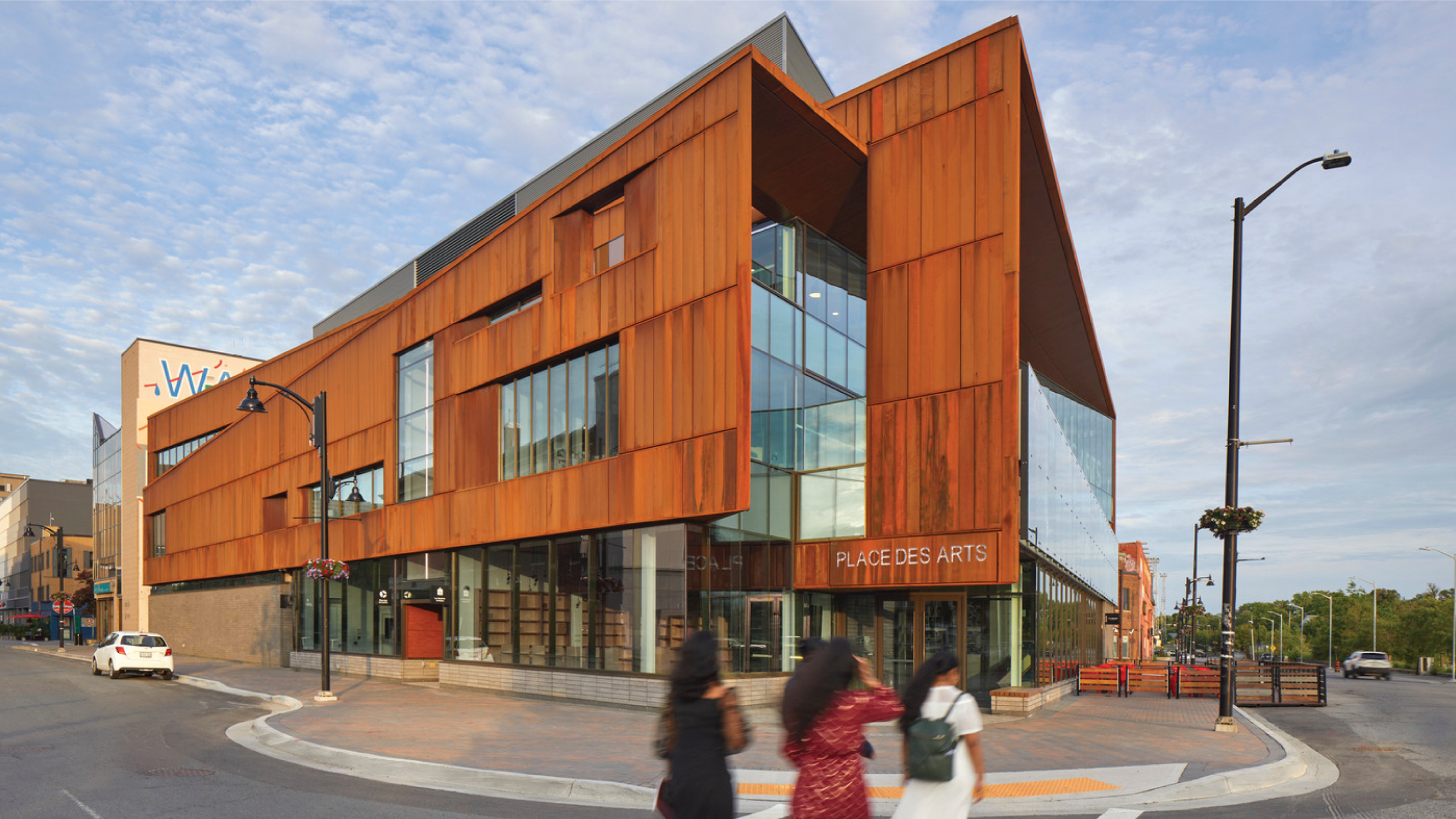 Main approach to building at corner of Larch and Elgin Streets