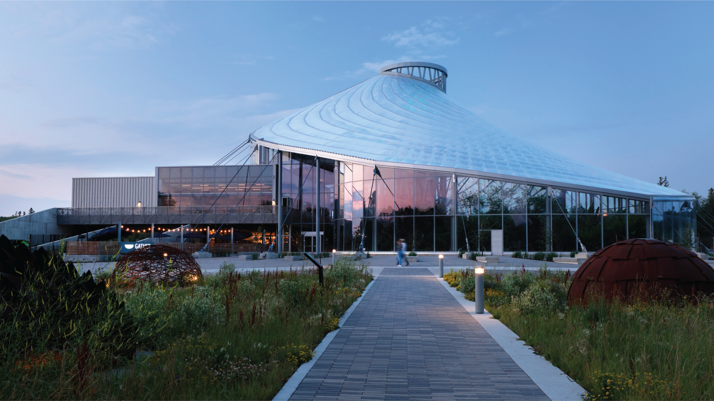 Exterior of building showing its form, taken from the Fibonacci sequence