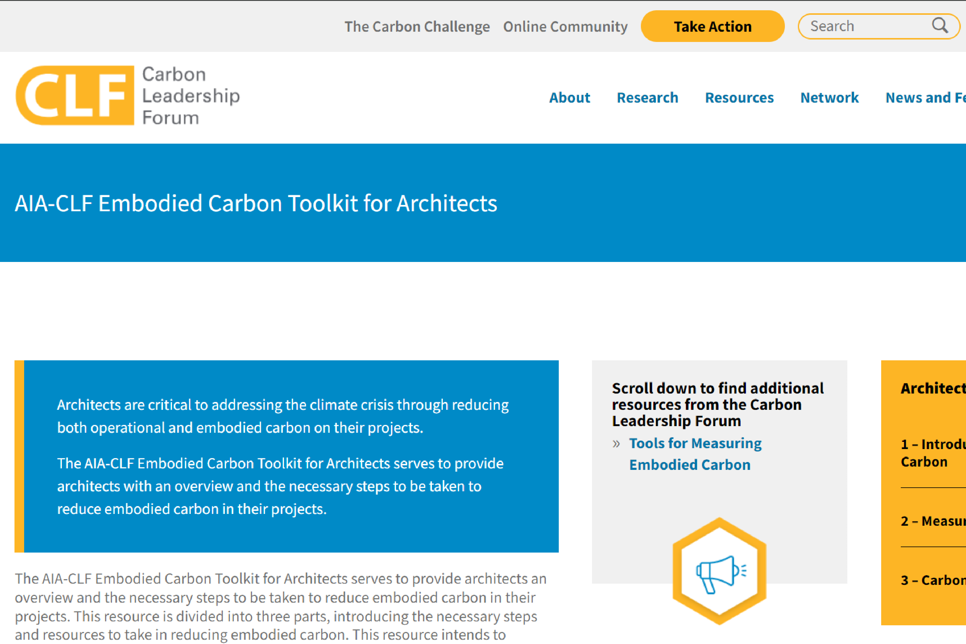 Carbon Leadership Forum Webpage