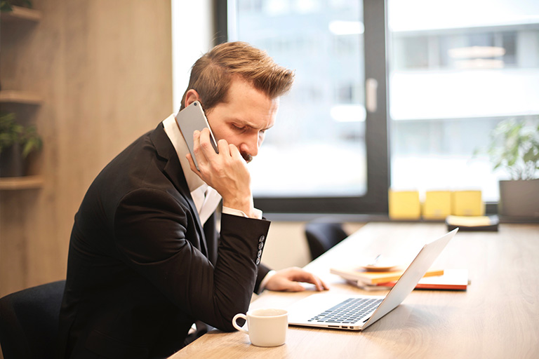 man working at at a desk