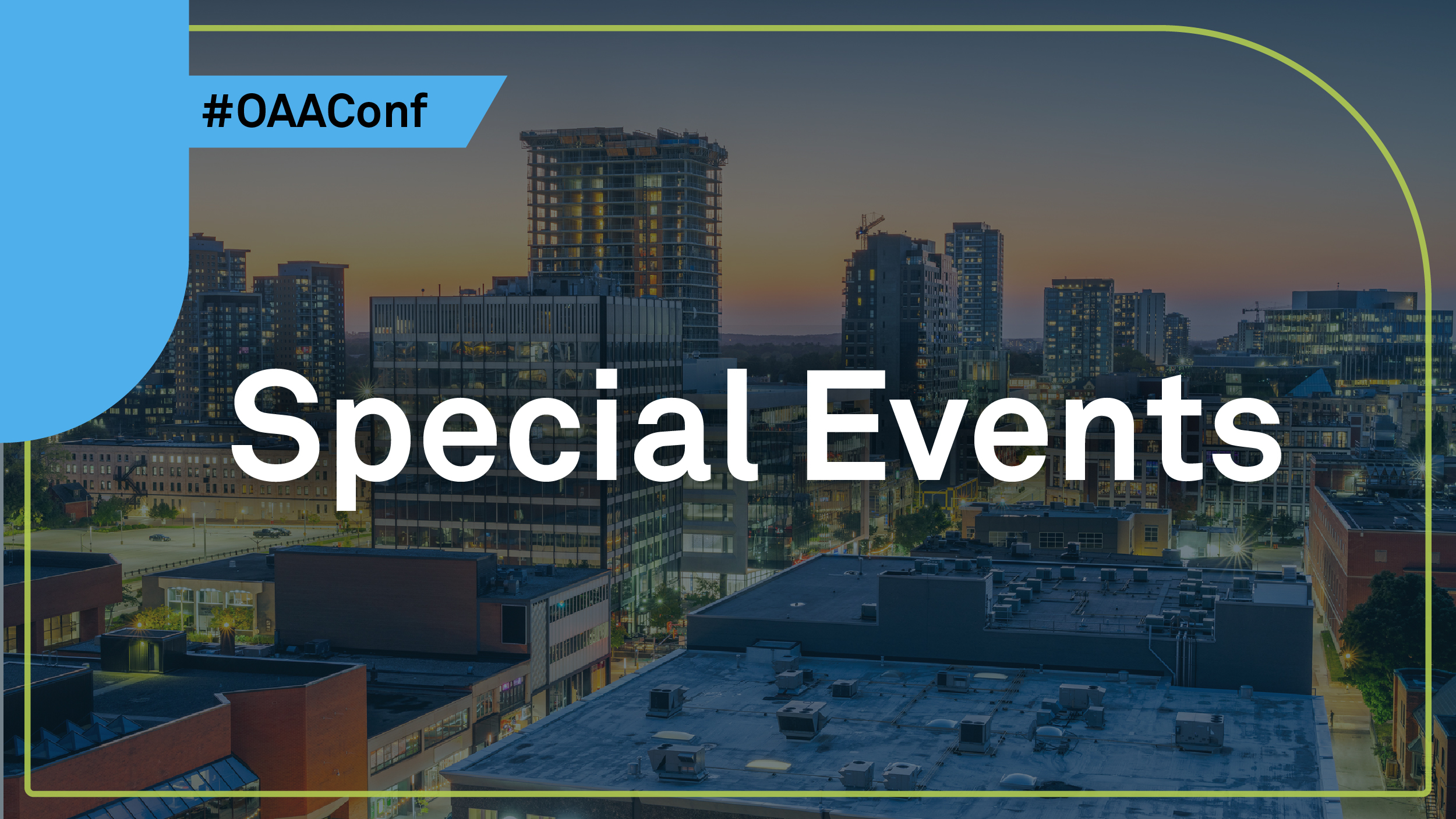 2026 Special Events banner featuring a background image of a skyline of the Waterloo Region
