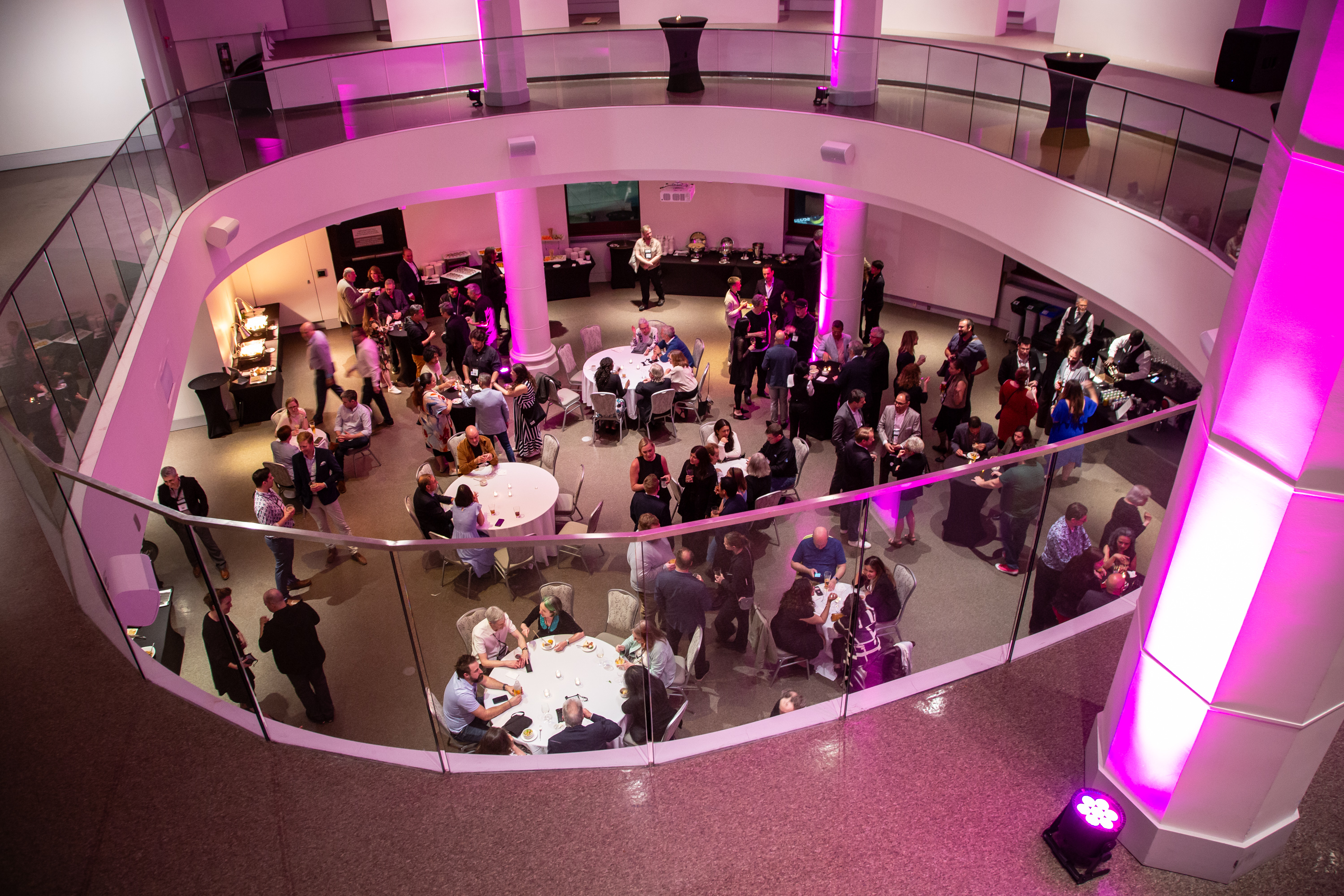 aerial image of the atrium space in the Canadian Museum of Nature at the Archifete
