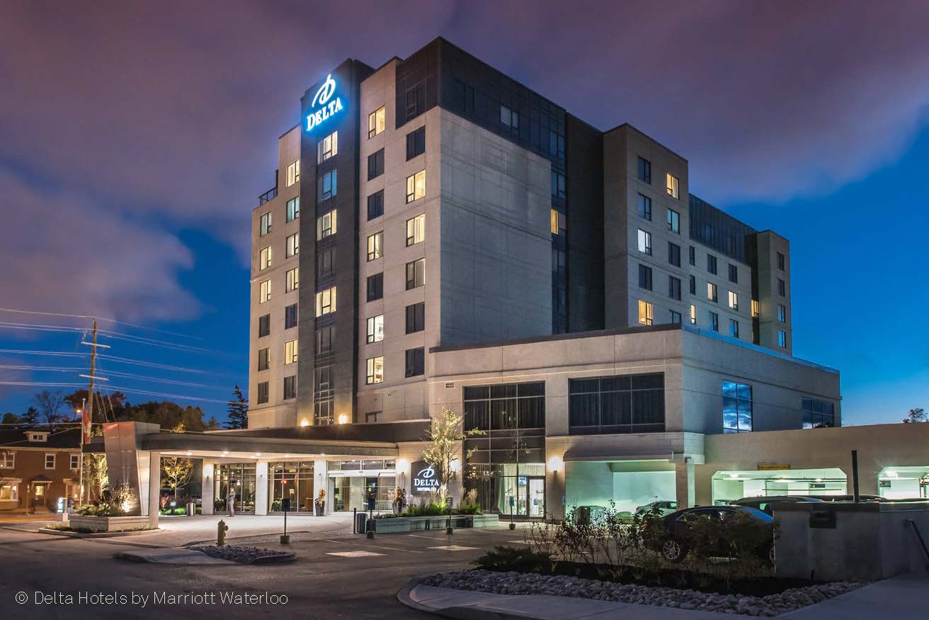 Delta Waterloo by Marriot exterior night image