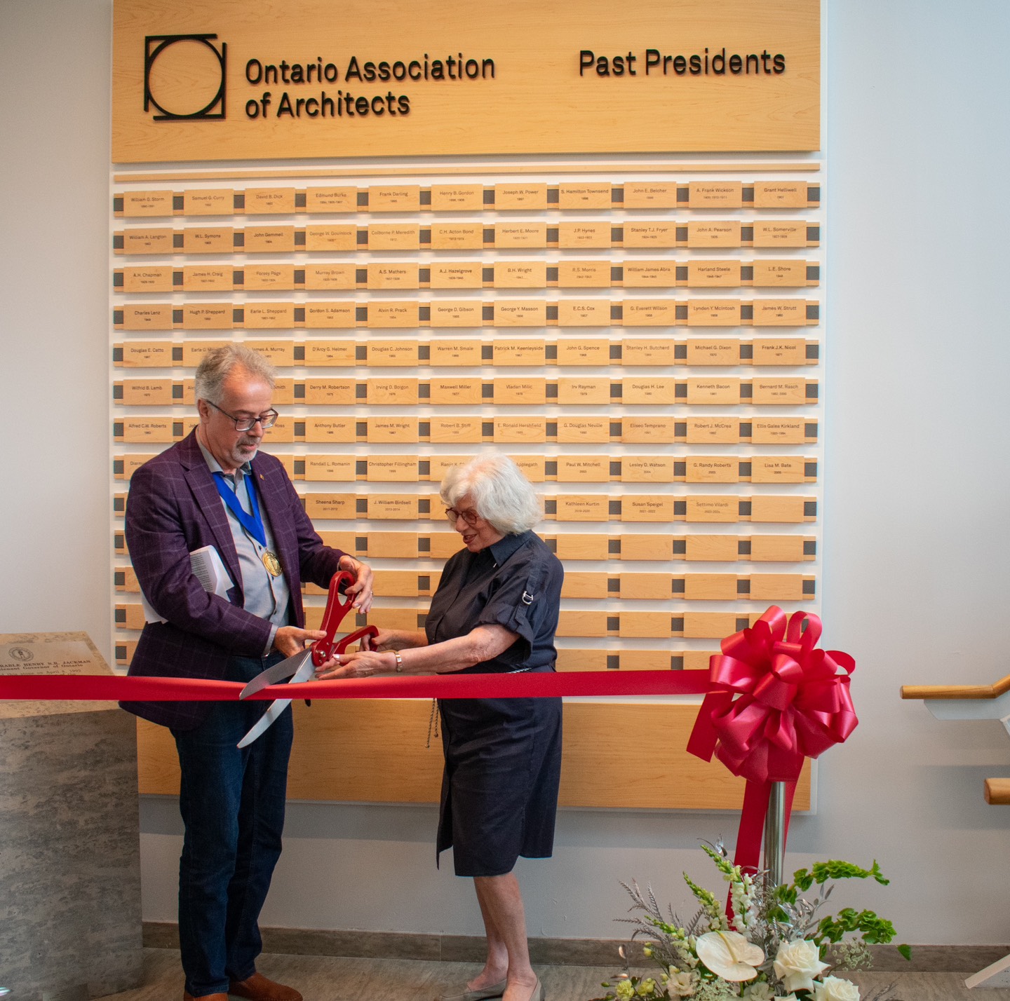 Past President's Wall Ribbon Cutting
