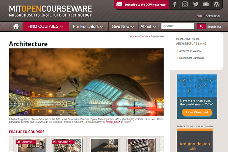 MIT Open Courseware in Architecture image