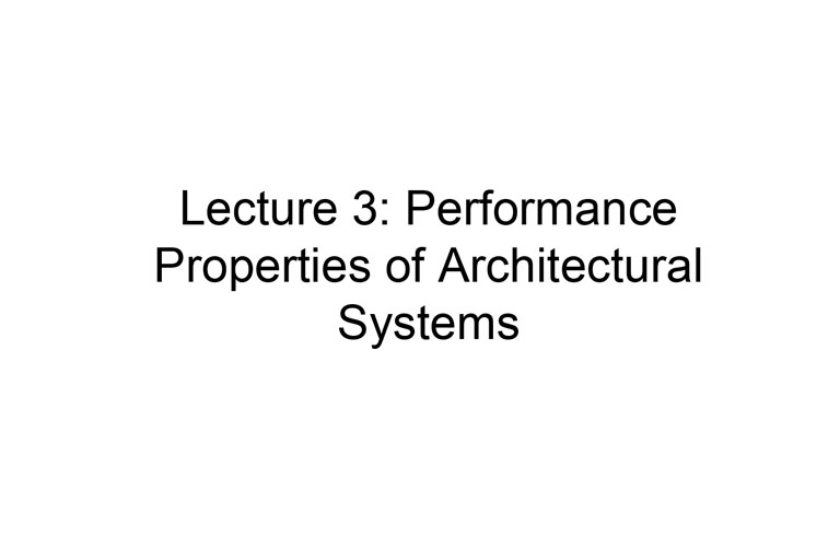 Performance of Architectural Systems image