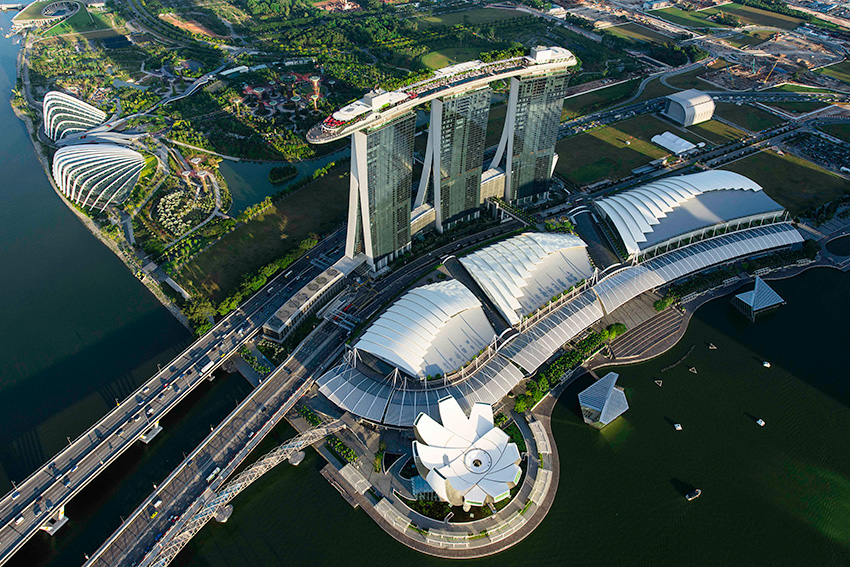 An image of the Marina Bay Sands towers