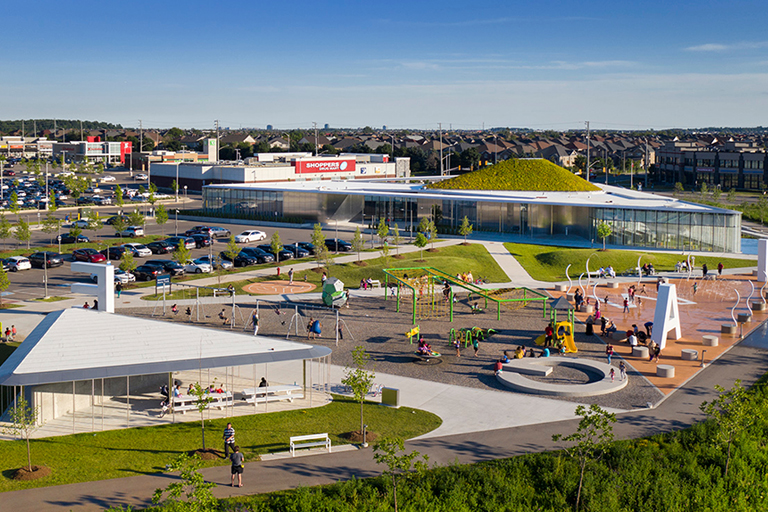 The Springdale Library and Komagata Maru Park